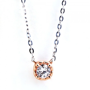 핑크 포인트 1부 다이아몬드 목걸이 CE-4757